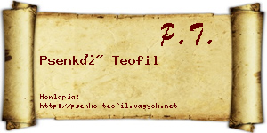 Psenkó Teofil névjegykártya